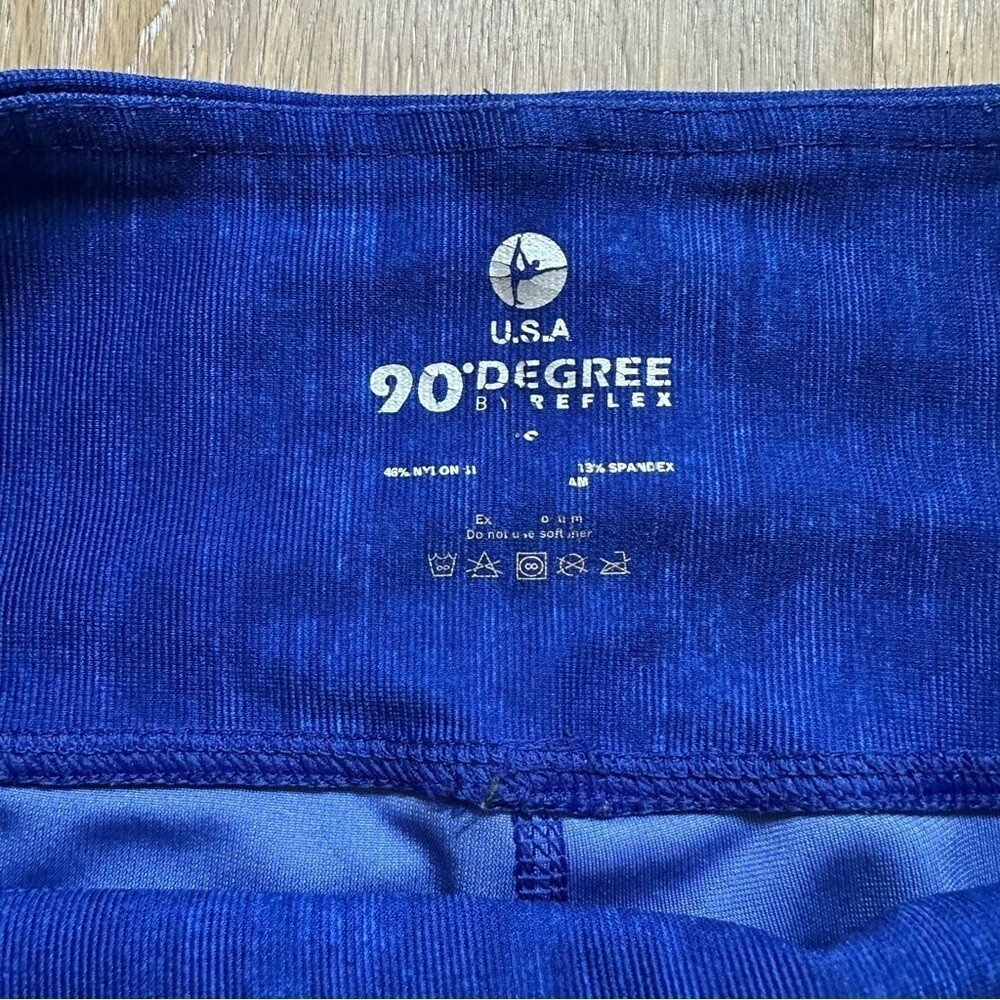 90 Degree By Reflex Indigo Blue Crop Yoga Leggings Athleisure Capri Pants - XS - Picture 5 of 9